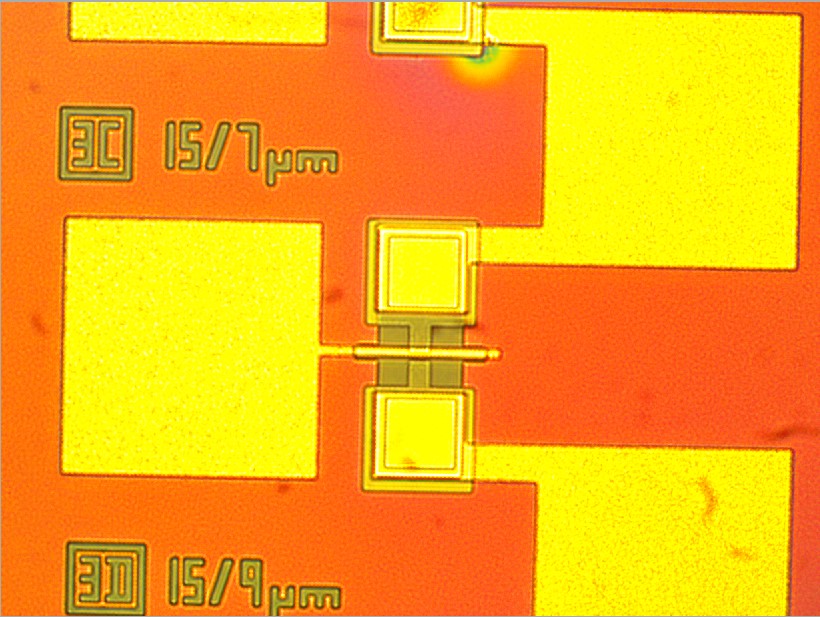transistor wafer being analyzed
